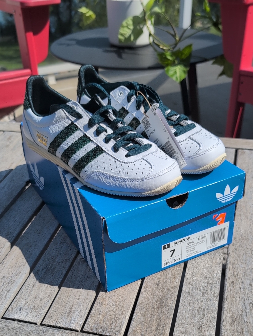 Adidas Japan W White & Green Casual Sneakers 7